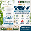 Micro Ingredients Pure Methylated B Complex 240 Capsules | Vitamin B Complex Methylated B6 B12 Folate | Methylfolate