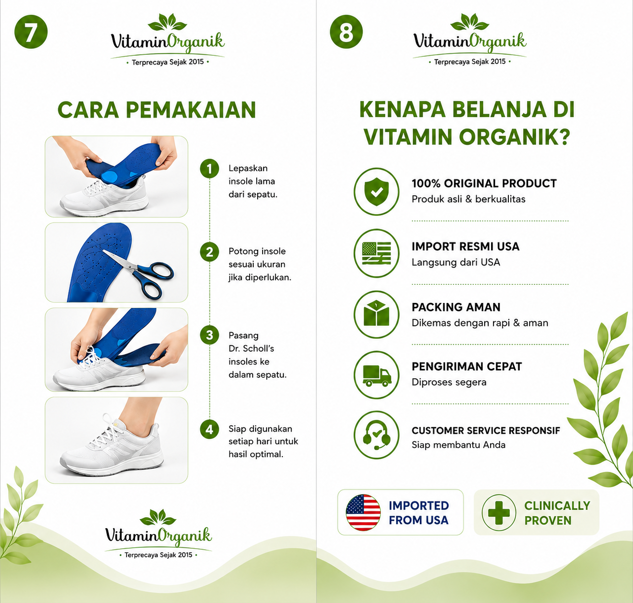 Dr. Scholl's Plantar Fasciitis Orthotic Insoles Women Original USA - Sol Sepatu Nyeri Tumit & Telapak Kaki