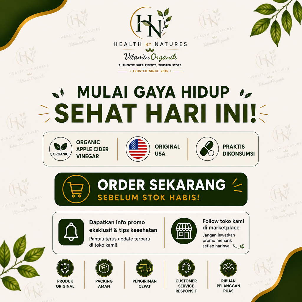 Bragg Apple Cider Vinegar Capsule 90 Kapsul Original USA | ACV Capsule | Diet | Gula Darah | Kolesterol | Pencernaan | Metabolisme