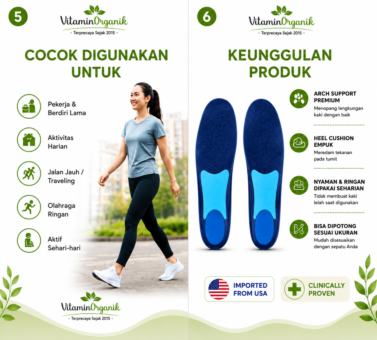 Dr. Scholl's Plantar Fasciitis Orthotic Insoles Women Original USA - Sol Sepatu Nyeri Tumit & Telapak Kaki