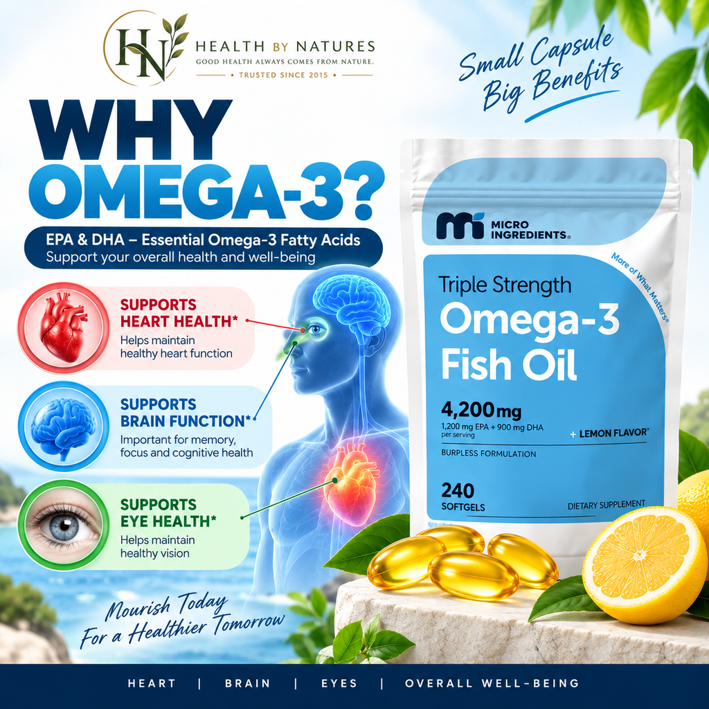 Micro Ingredients Omega-3 Fish Oil Triple Strength 4.200mg | EPA 1.200mg + DHA 900mg | 240 Softgels Lemon Flavored