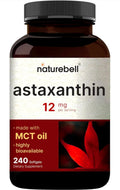 NatureBell Astaxanthin 12mg 240 Softgels Original USA + Astax (Max Strength from MicroAlgae)