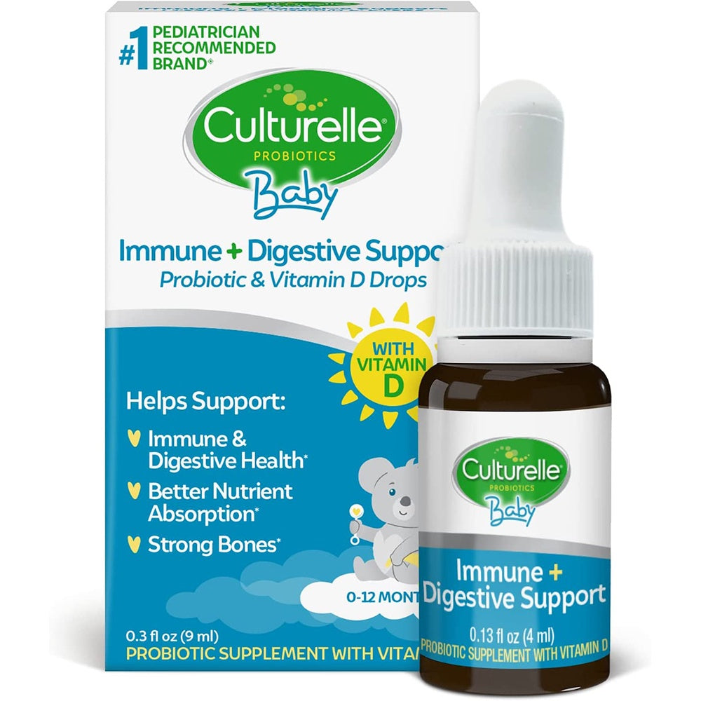 Culturelle Baby Grow & Thrive Probiotics + Vitamin D Drops 400 IU Penambah Imun Anak / Bayi ORI USA