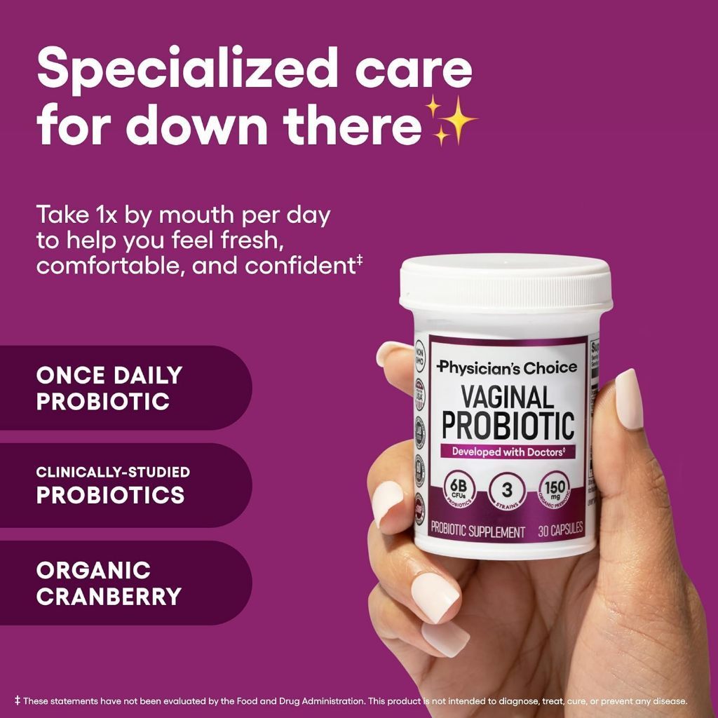 Physician's Choice Vaginal Probiotic /  Probiotik Kewanitaan untuk Keputihan Original USA + Strain GR-1 RC-14 L. crispatus + Cranberry 30 Kapsul