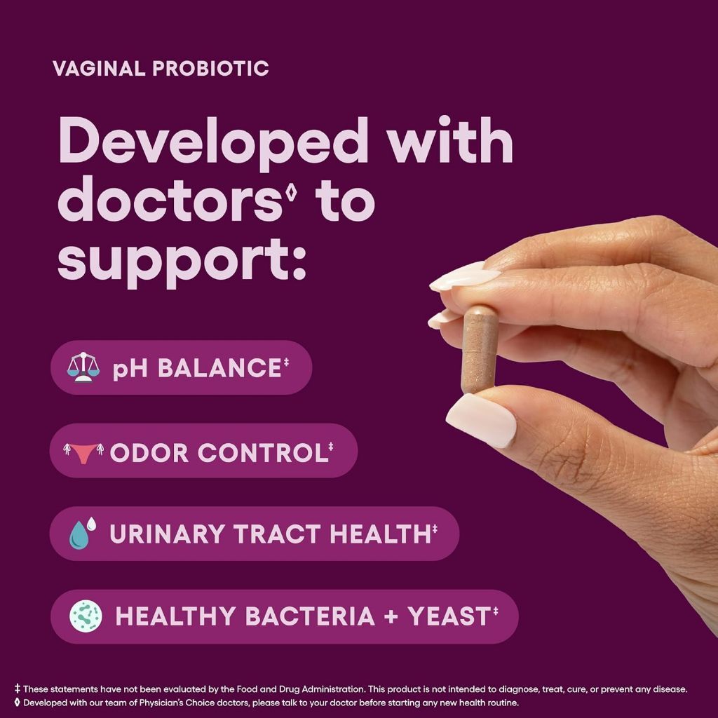 Physician's Choice Vaginal Probiotic /  Probiotik Kewanitaan untuk Keputihan Original USA + Strain GR-1 RC-14 L. crispatus + Cranberry 30 Kapsul